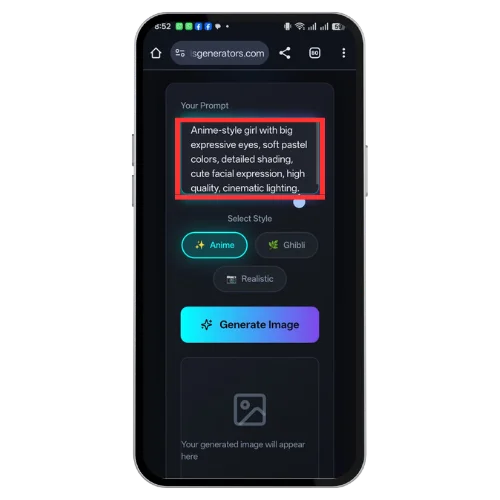 Step 5 Enter Your Prompt in the Prompt Box
